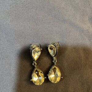 Silver and Crystal Dangle Earrings